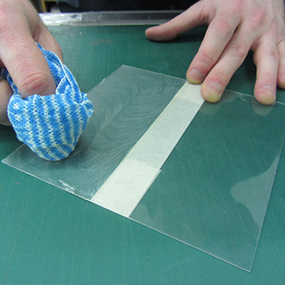 we polished one half of the sheet