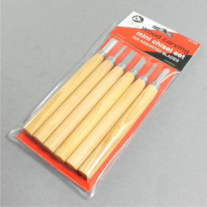 Chisel set steel with pine handle Pk6