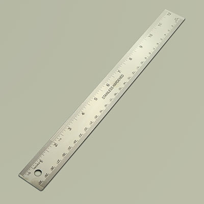300mm cork-backed steel rule