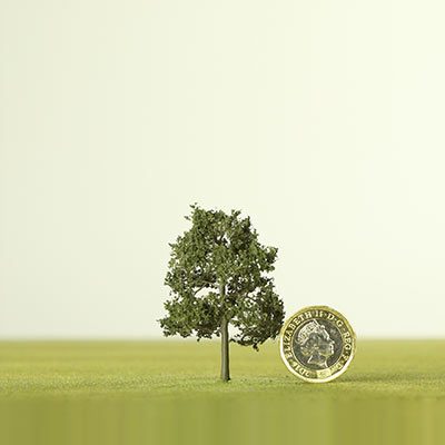 50mm dark green model tree
