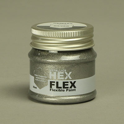 Silver HexFlex flexible metallic paint