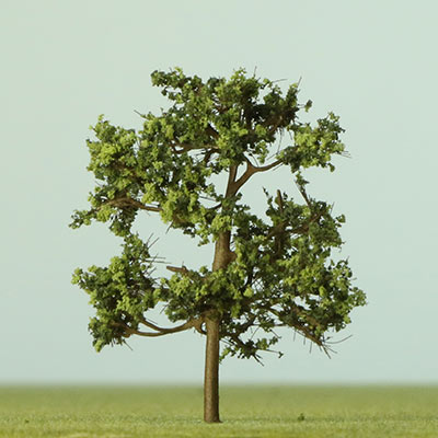 42mm dappled green deciduous etched model trees
