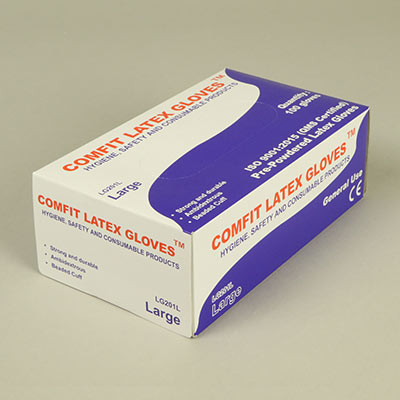 Disposable latex gloves