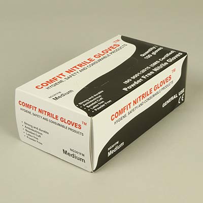 Medium sized black nitrile gloves