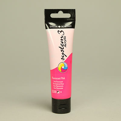 Daler-Rowney System 3 fluorescent pink acrylic paint