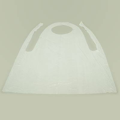 White Disposable Polythene Bib Aprons