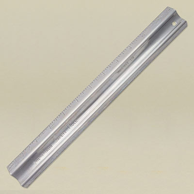 Chromed steel safety rule for safe cutting