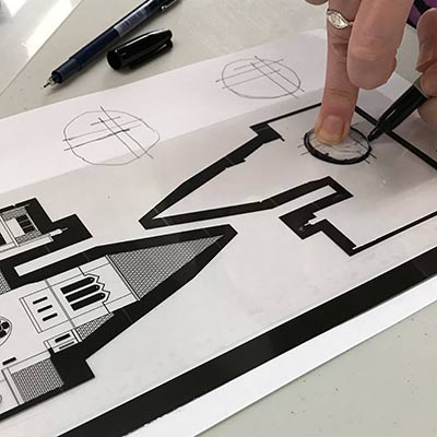 London Festival of Architecture etching workshop