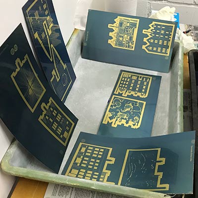 London Festival of Architecture etching workshop