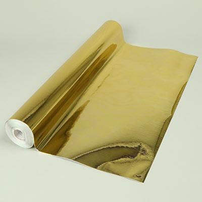 Gold mirror effect self adhesive film for Christmas displays