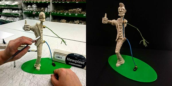 4D staff member sculpt using Anibild One armature kit