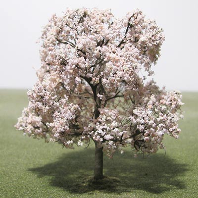 Trunk type= Etched / Trunk Colour= Brown / Trunk Height=75mm / Foliage= Blossom, cherry