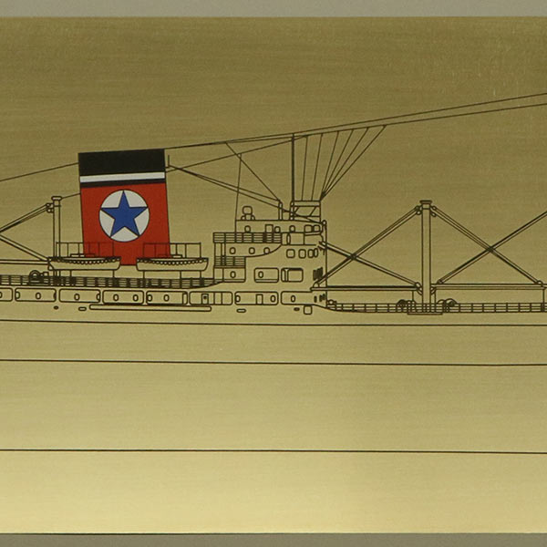 Photo etched brass ship plaque for customer Tim Chapman