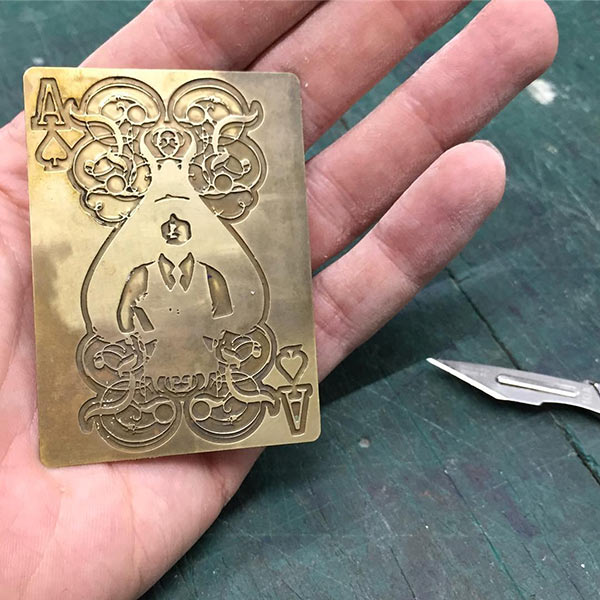 Aged photo etched brass plaque