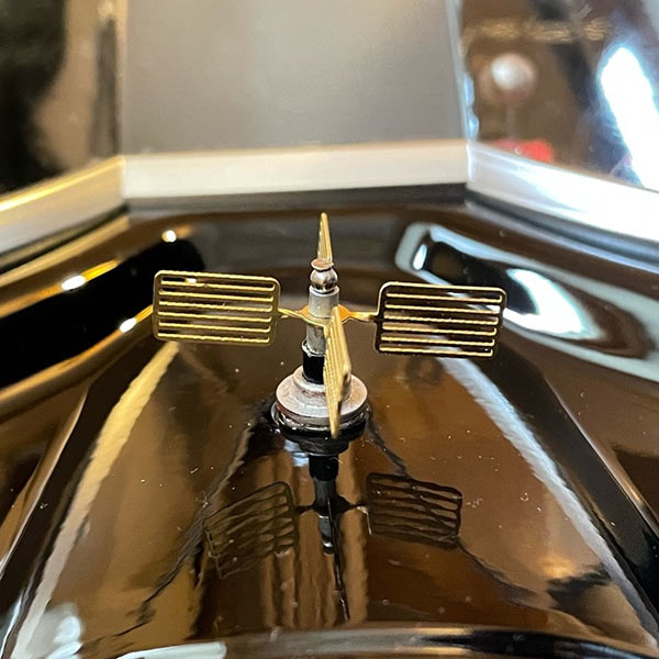 Photo etched Batmobile Batbeam Antenna on the 66 Batmobile for customer Shane McCormack