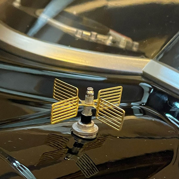 Photo etched Batmobile Batbeam Antenna on the 66 Batmobile for customer Shane McCormack