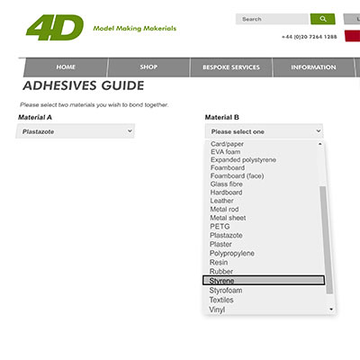 4D modelshop adhesives guide