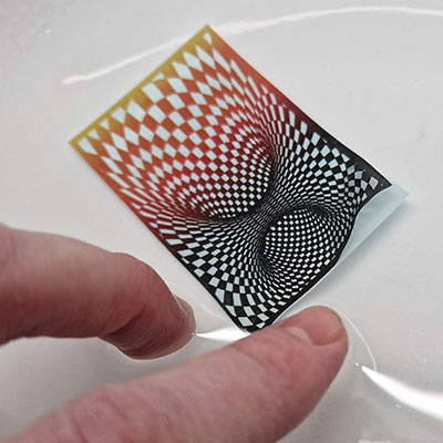Micro Scale Home Decal immersed in warm water