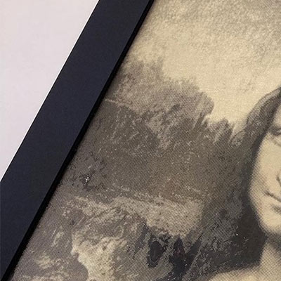 In-filled Mona Lisa etching