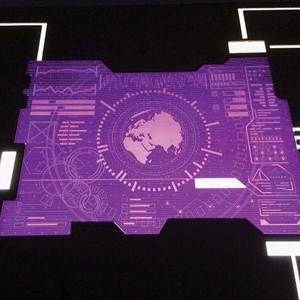 Laser cut futuristic control panel