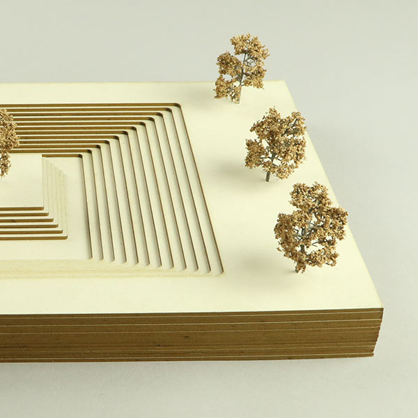 Laser cut Finnboard architectural model