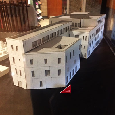 Exterior massing model with window detail by Valeria Szegal