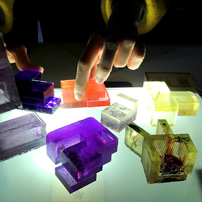 Use of resin encapulation for architectural models