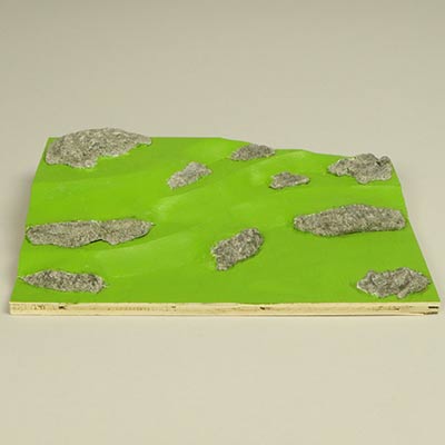 Grass areas painted with Flock adhesive