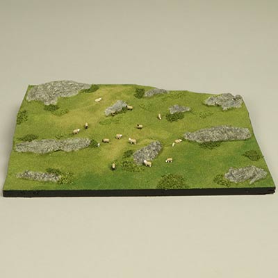 Mid green and Light green fine texture added with sheep