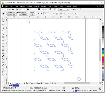 Making a stencil from oiled manila