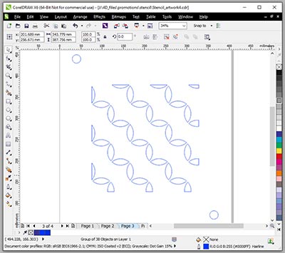 Making a stencil from oiled manila