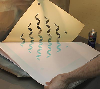 Making a stencil from oiled manila