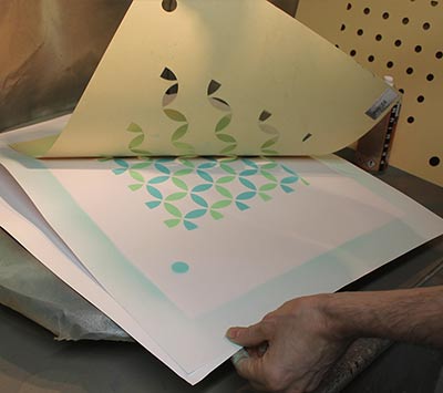 Making a stencil from oiled manila