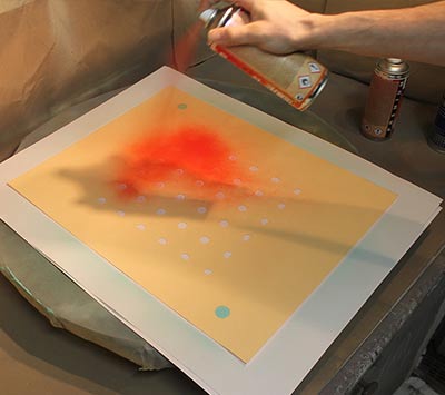 Making a stencil from oiled manila