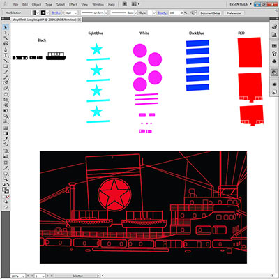 Vinyl artwork preparation for photo etched plaque