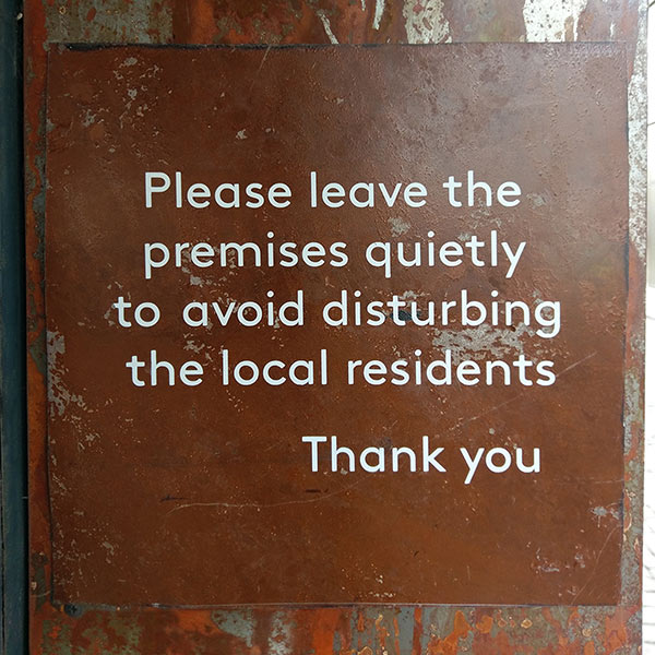 Painted sign made with a vinyl stencil
