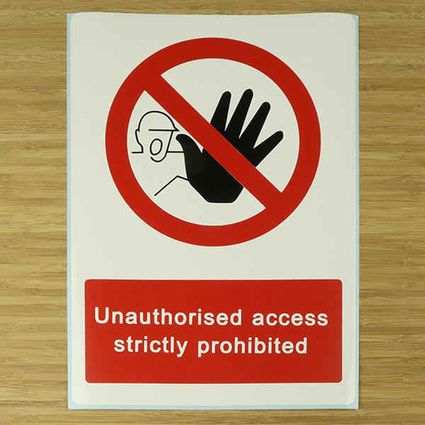 Bespoke vinyl warning sign