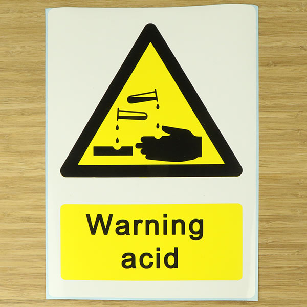 Vinyl warning sign