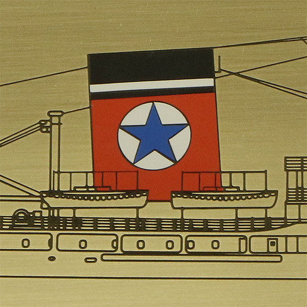 Vinyl colour detail on a photoetched plaque