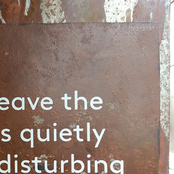 Restaurant outside sign made with a vinyl stencil