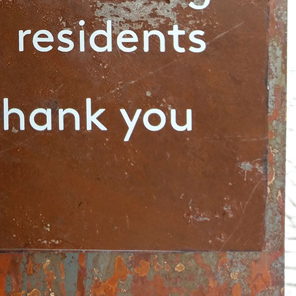 Restaurant outside sign made with a vinyl stencil